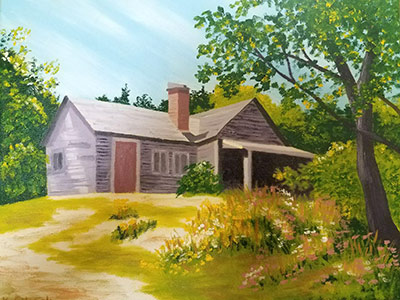 Oil painting from Cape Cod, Outbuilding, Atwood-Higgins