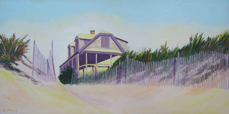 Oil painting from Cape Cod, Beach House