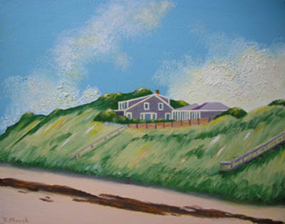 Oil painting from Cape Cod, Beach Houses