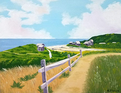 Oil painting from Cape Cod, From Bearberry Hill
