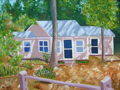 Oil painting from Houses, House in the Woods