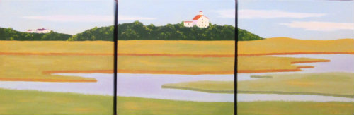 Oil painting from Cape Cod, The Coast Guard, Eastham