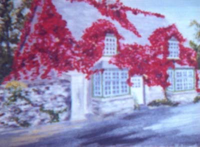 Oil painting from Ireland, Cottage at Cong (Irish Suite #2)