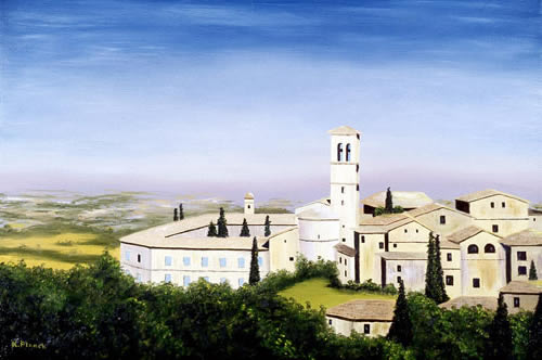 Oil painting from Italy, Dawn, Assisi (Italian Suite #8)