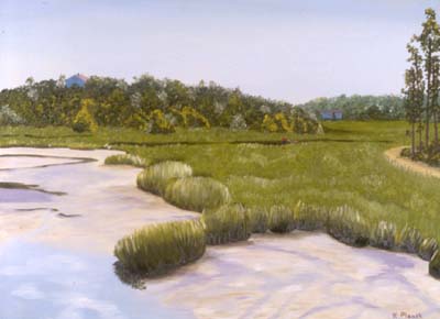 Oil painting from Cape Cod, At Duck Creek