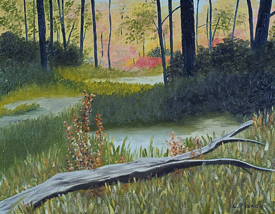 Oil painting from New Jersey, Fallen Branch