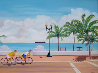 Oil painting from Florida,  Ft. Lauderdale Beach II