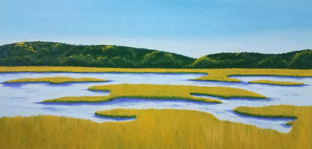 Oil painting from Cape Cod, Fox Island Marsh
