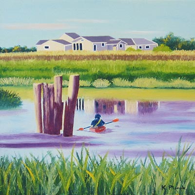 Oil painting from Cape Cod, Kayaking