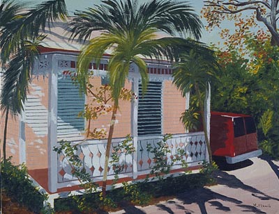 Oil painting from Houses, Key West Cottage