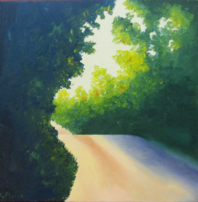 Oil painting from Cape Cod, Mill Hill Road at Dawn
