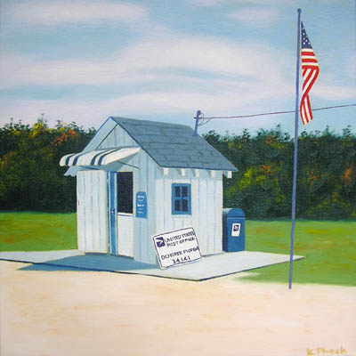 Oil painting from Florida, Ochopee Post Office