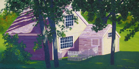 Oil painting from Cape Cod, Outbuildings