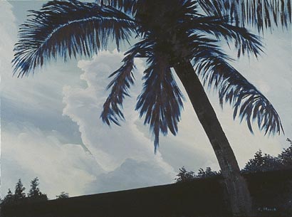 Oil painting from Florida, Over the Rooftop