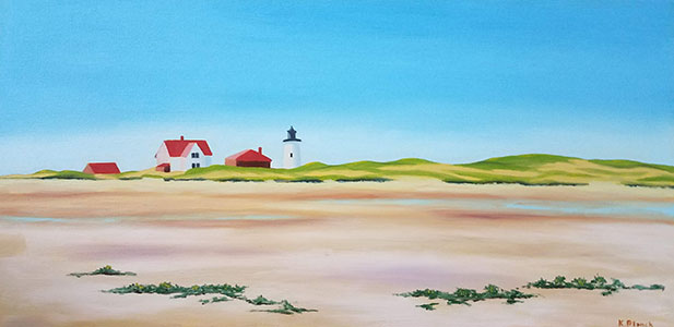 Oil painting from Cape Cod, Race Point Light