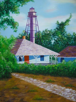 Oil painting from Florida, Sanibel Light
