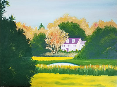 Oil painting from Cape Cod, Summer's End, Duck Creek