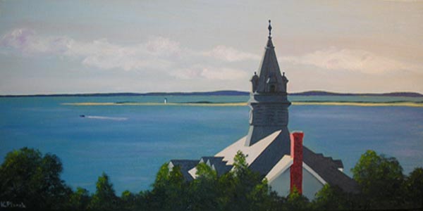 Oil painting from Cape Cod, Town Hall