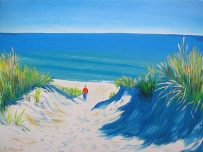 Oil painting from Cape Cod, Truro Dunes, September