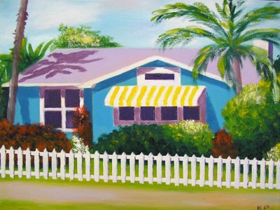 Oil painting from Houses, Victoria Park