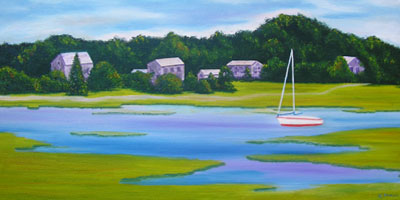 Oil painting from Cape Cod, Waiting for the Tide