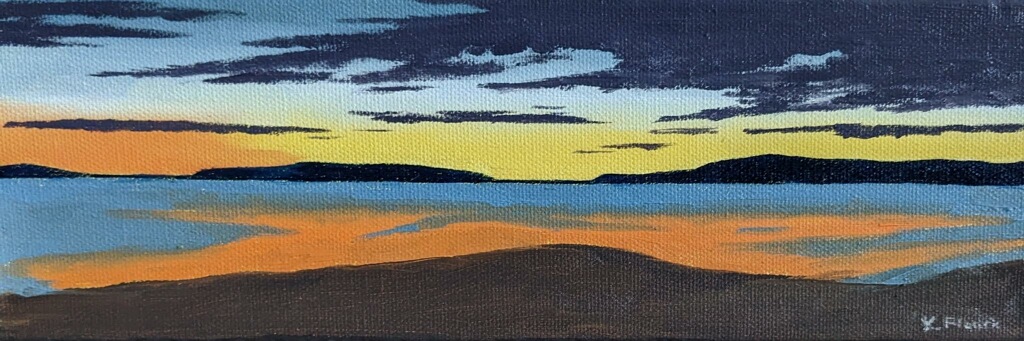 Oil painting from Miniatures, Afterglow (Great Island)