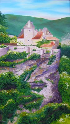 Oil painting from France, Chateau du Treye