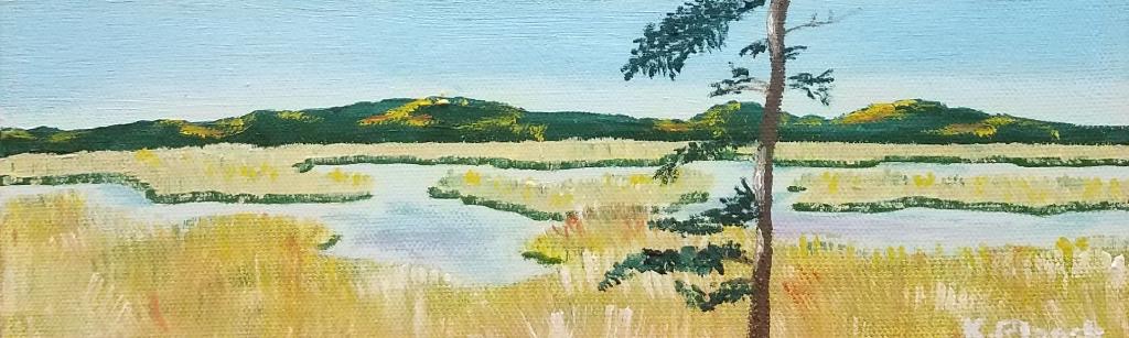 Oil painting from Miniatures, Fox Island Marsh, September