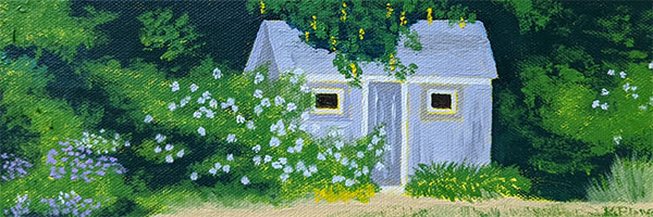 Oil painting from Miniatures, That Little Cottage (Commercial street)