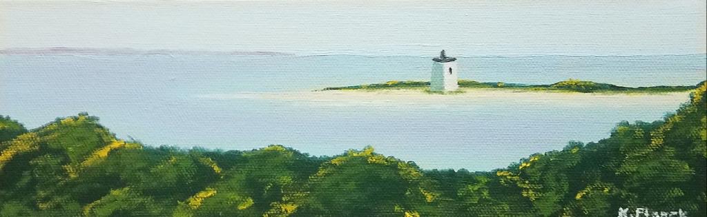 Oil painting from Miniatures, Long Point Light