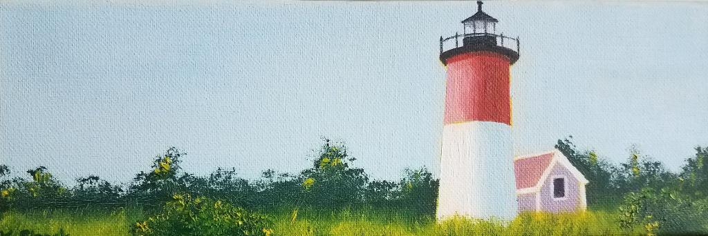 Oil painting from Miniatures, Nauset Light