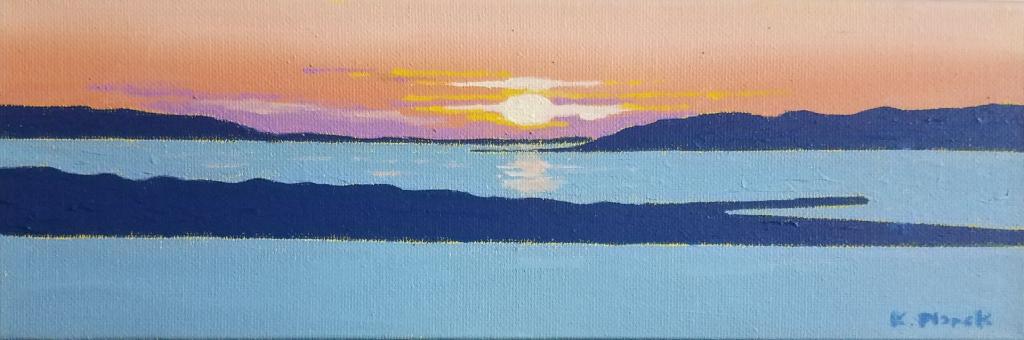 Oil painting from Miniatures, Sunset, Indian Neck/Great Island, II