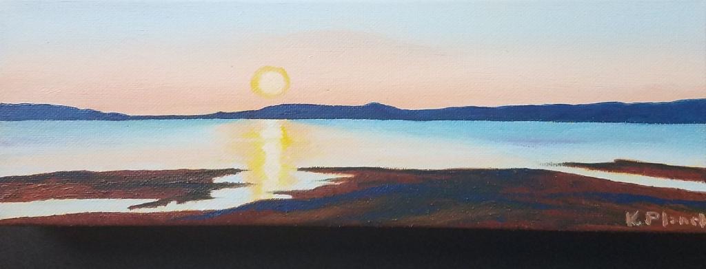 Oil painting from Miniatures, Sunset from Indian Neck