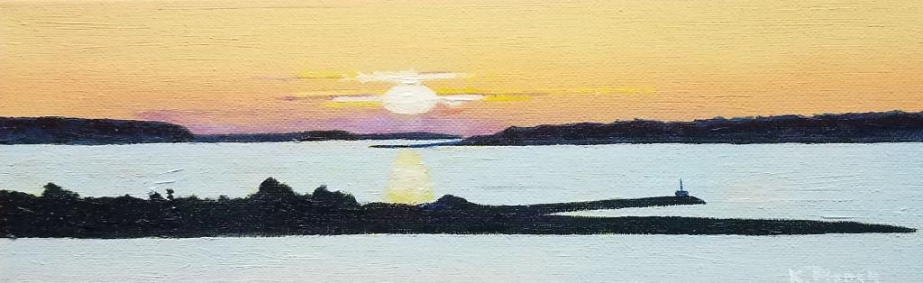 Oil painting from Miniatures, Sunset, Indian Neck/Great Island