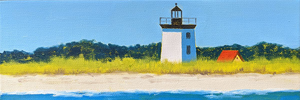 Oil painting from Miniatures, From the Whale Watch Boat (Woods End Light)